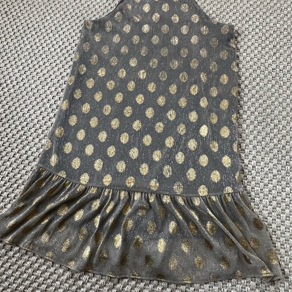 VICI Metallic Knit Dress - Taupe & Gold Accents